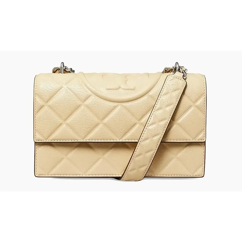 Tory Burch  Small Fleming Polished Grain Leather Shoulder Bag